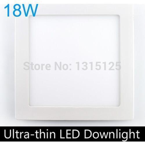 Ultra thin 18W LED panel lights / Square led panel downlight, 200mm hole, 2pc/lot emergency light free shipping