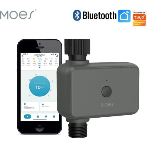 Moes Smart Tuya Bluetooth Water Timer Rain Delay Programmable Irrigation Timer with Automatic and Manual Watering Hub Required