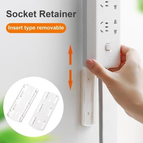 Power Strip Holder Strong Adhesiveness Easy Installation Universal Wall-mounted Household Plug Fixer for Office