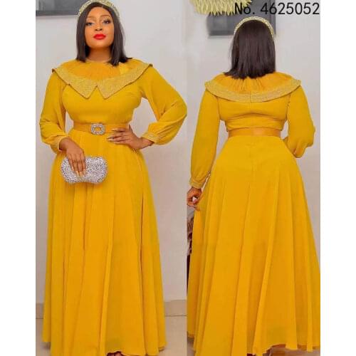 2021 Spring Autumn Half Sleeve African Clothing African Long Dresses For Women Fashion Africaine Robe Maxi Dress Africa Clothes