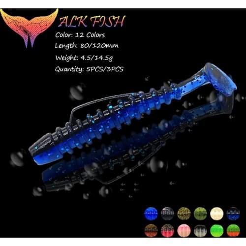 WALK FISH 5Pcs/3Pcs 80mm/12mm Soft Lure Easy Shiner Artificial Silicone Bait Floating water Wobblers Fishing Lures Jigging Carp