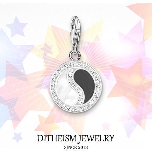 Ying Yang Tai Chi Charms Pendant,2018 Fashion Jewelry 925 Sterling Silver Gift For Women Men Boy Girls Fit Bracelet Necklace Bag