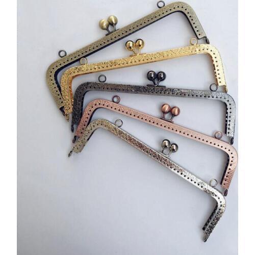 10pcs/lot 20cm Bag Buckle Antique Bronze Gun Black Silver golden tone Metal Purse Frame for coin purse Making DIY bags accessory