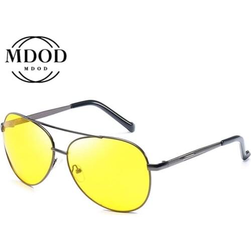 2020 Ladies Metal Frames Yellow Lenses Men Classic Night Vision Glasses Women Discoloration Sunglasses Drivers Glasses Driving