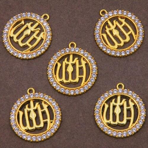 3Pcs/Lots Gold Colors Allah Muslim Pendant Necklaces Religious Muslim Jewelry Necklace Men/Women Dropshipping wholesale