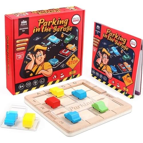3D Puzzles Wood Toy Kids Parking Game Car Model Maze Parking Lot IQ Car Parking Geometric Puzzle Parent Children Game Brain Game