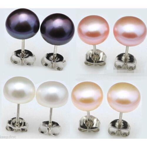 @ A lot of Pick Freshwater Akoya Pearl Stud Earring Sterling 9~10MM