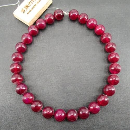 APDGG Red Rose Agate 14mm Round Smooth Beads Gemstone Beads 15" Strand Jewelry Making DIY