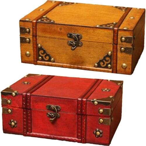 1pc European Style Wooden Box Storage Holder Box Well-constructed Good Sealing Wooden Makeup Storage Organizer for Home Decor