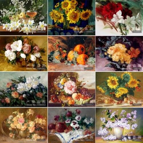 DIY 5D Full Diamond Embroidery Peony flowers square Diamond Painting Cross Stitch Kits Diamond Mosaic Home Decoration sunflower