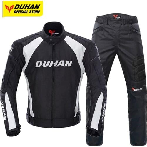 DUHAN Motorcycle Jacket & Pants Set Mens Waterproof Chaqueta Motocross Suit Protective Gear Jaqueta Motoqueiro Keep Warm Liner