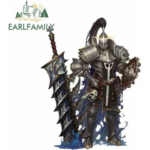 EARLFAMILY 13cm x 9.9cm for WARRIOR Knight with Sword Car Stickers Vinyl Waterproof Creative JDM Assessoires Helmet Decal