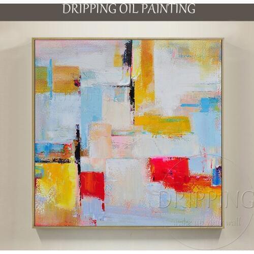 Pure Hand-painted High Quality Gorgeous Abstract Acrylic Painting on Canvas Rich Colors Abstract Acrylic Painting for Wall Decor