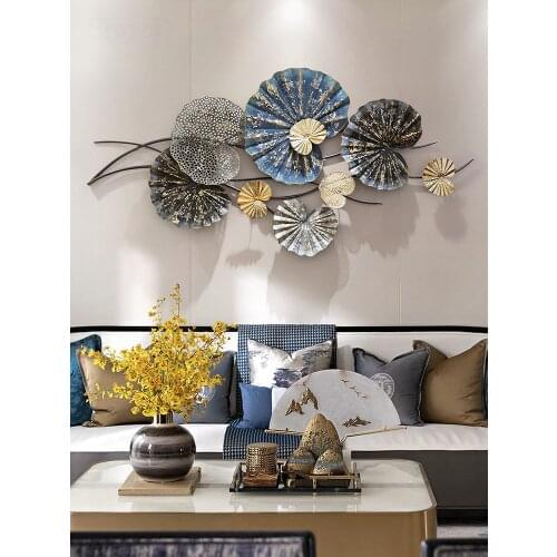 Chinese Wrought Iron Hollow Leaf Wall Sticker Crafts Store Hotel Wall Hanging Decoration Home Livingroom Wall Mural Accessories