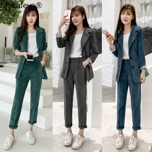Summer Short Suits for Women Blazer Jacket & Hot Short Female 2 Pieces Casual Suits Pockets Women Corduroy Set 2021