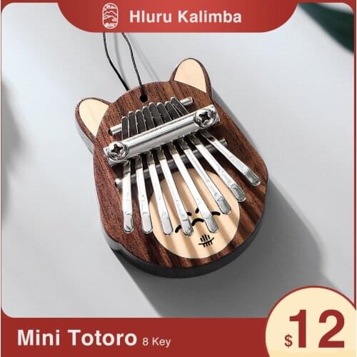 Hluru Kalimba Mini Thumb Piano 8 Keys High Quality Wood Exquisite Marimba Musical Instrument Accessory Gift for Girls and Kids