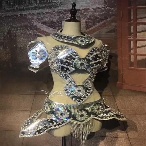 M67 Bar model dress disk dance costumes party show dj skirt robot women suit mechanic clothing disco rave wears outfits bikini