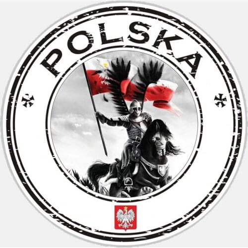 Fashion Accessories Round Poland Polska Husarz Decal Car Sticker Sunscreen Waterproof PVC 11.2CM*11.2CM