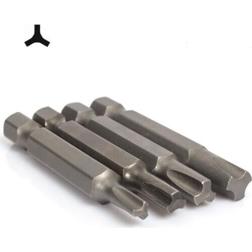 4pcs Y Shaped Screwdriver bits Set for Bicycle Anti-theft Screws 50mm Trident Trigeminal Triangular Head Electric Pneumatic Bit