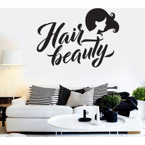 Beauty Hair Salon Manicure wall stickers mark Vinyl Removable beauty hair windows decor PVC wall decals Character sticker G144