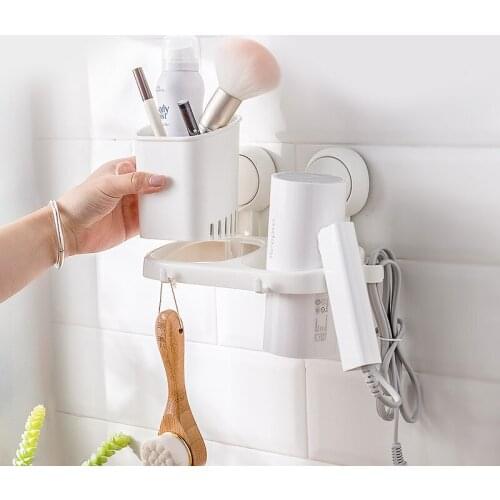 Wall Mounted Hair Dryer Storage Rack / Self-adhesive Blower Stand / Bathroom Barber Shop Drier Hanger / Holder Fixture