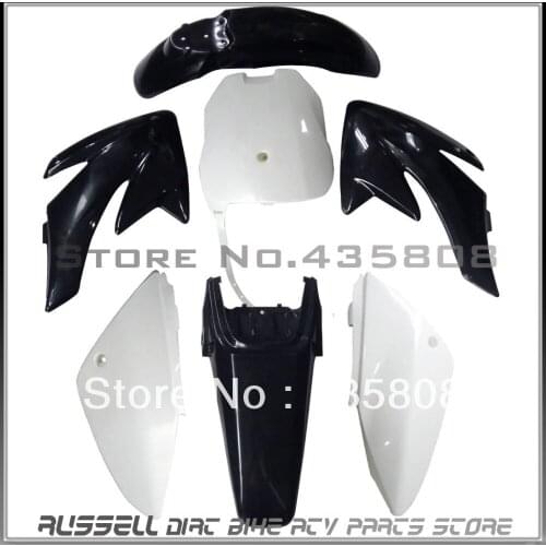 Dirt bike plastic kits with 4+3 Black+White available pit bike plastics covers for honda CRF 70 CRF70