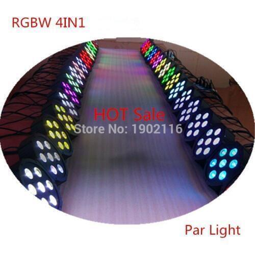 24pcs 7x12W LED Par Light DMX512 Business Disco Lights RGBW 4in1 Flat Par Light High Power With Professional Stage DJ Equipments