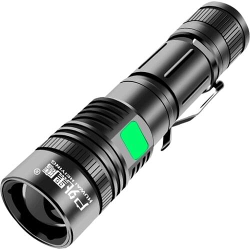 Work Lamp 18650 Zoomable Flashlight Rechargeable Light Flashlight Multifunctional Pd40r Canister Light Latarka Household Eg50sd