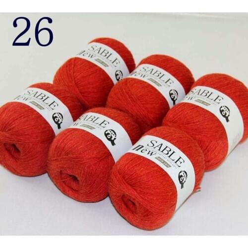 Sale Super Soft 8X50g Pure Sable Cashmere Wrap Shawls Hand Knit Wool Crochet Yarn Orange Red 243-26-8