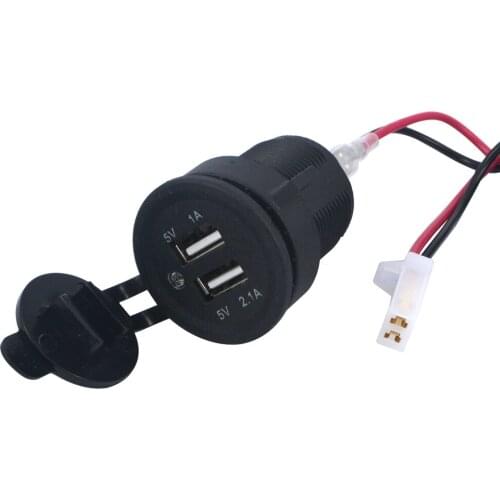 Kebidu 12V Dual USB Car Motorcycle Cigarette Lighter Socket Splitter Charger Power Adapter Outlet Power Mobile Phone Charger