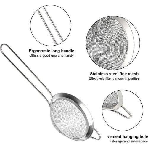Steel Oil Spill Spoon Filter Kitchen Filter Scoop Superfine Small Colander To Oil Across The Mesh Sieve Oil Scoop