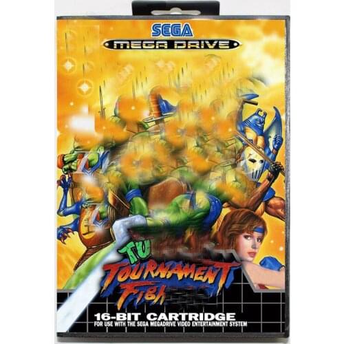 Tournament Fighs Turtle with Box for 16 bit MD Video Game Card for Sega Mega Drive/Genesis
