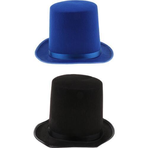 Fun Plain Felt Satin Hat Circus Magician Cap Costume Dressing up Accessory Favor for Men Women