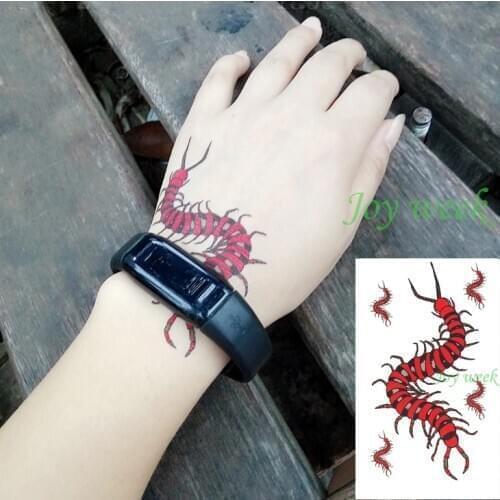 Waterproof Temporary tattoo sticker 3D horrible centipede tattoos halloween tatto stickers flash tatoo fake tattos