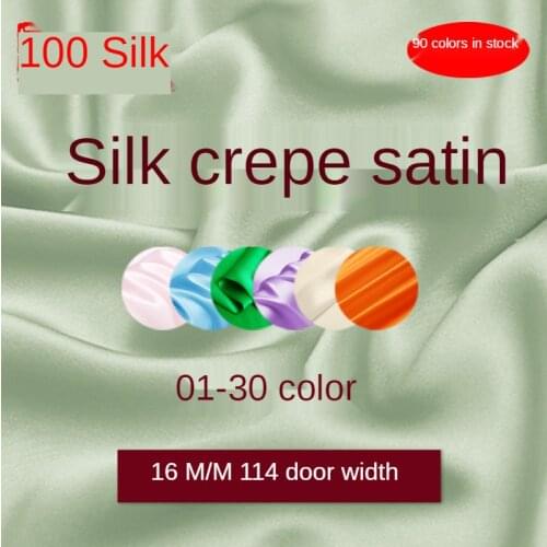 High-grade chinese mulberry silk pure real crepe fabric for cheongsam dress skirt diy natural fabrics meter thin brocade red 100