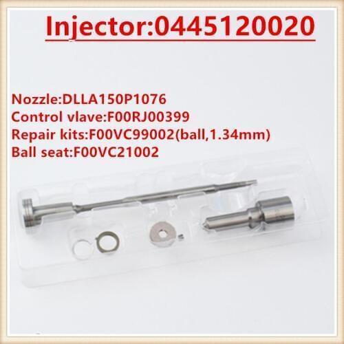 0 445 120 020 common rail injector parts DLLA150P1076 (0433171699) F00RJ00399 to repair 0445120020 for RENAULT