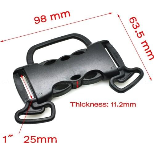 2pcs 25mm Webbing Bag Accessories Woven Tape Sewing Side Release Buckle Plastic for Backpack Straps