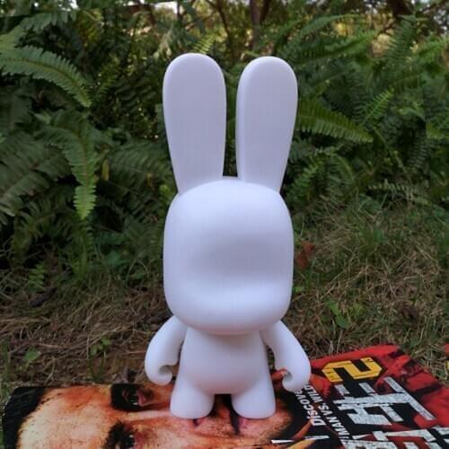 2pcs of one set 7inch Long Ear Rabbit PVC Doll DIY Paint Blank White Vinyl Toy In Opp Bag