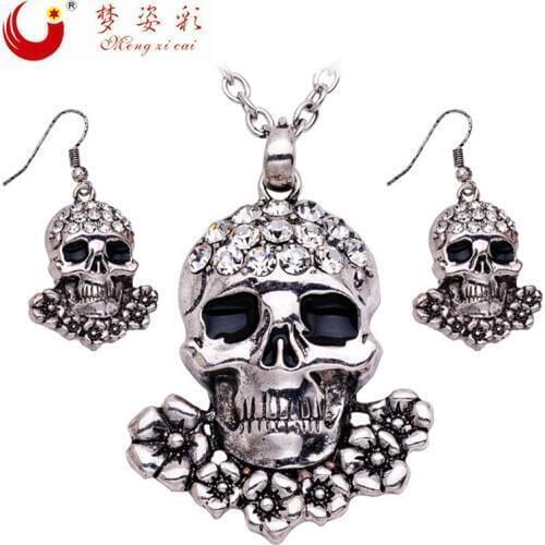 2019 Ugly New Design Pop Punk Style Statement Accessories For Men Skull Necklace Earrings Jewelry Sets Fine Jewelry For Women