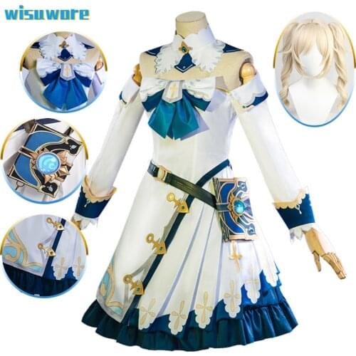 2021Game Genshin Impact Cosplay Costume Barbara Halloween for Women Costume Wig Genshin Impact Barbara Anime Cosplay