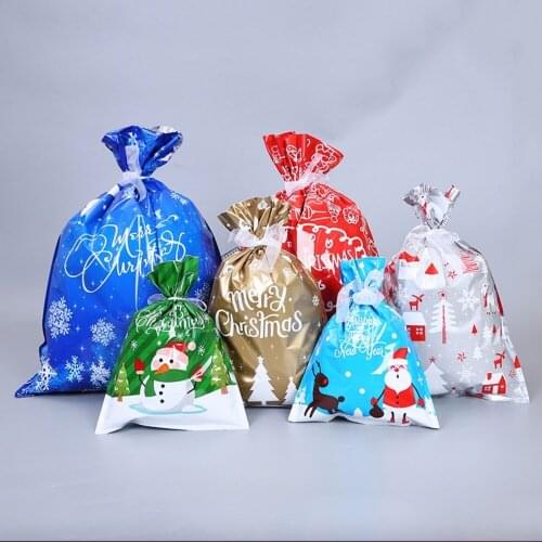 Christmas Large Bags Christmas Wrapping Assorted Styles Christmas Goody Bags with Ribbon Ties for Christmas Xmas Holiday 30Pcs