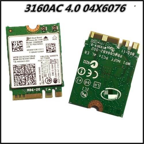 3160AC 4.0 04X6076 WiFi Card For Lenovo E450 E550 Y40-70 80 85 Y50-70 80 G50- 30 35 70 75 z50-70 75 80 Z40-70 75 30 35