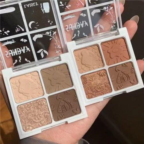 4 Color Shimmer Matte Glitter Eyeshadow Pallete Metallic Diamond Pigmented Maquillage Eyeshadow Palette Makeup Palette Cosmetic