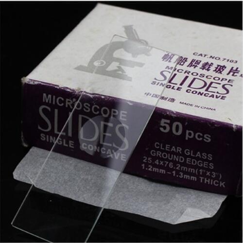 50PCS Reusable 7103 Laboratorial single Concave Microscope Blank Glass slides 1"X3"(25.4X76.2),Thickness is 1-1.2MM