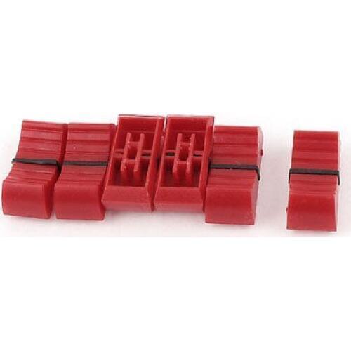 6pcs Digital Audio Mixer Fader Effects Slide Switch Cap Knob Red 4 x 2mm