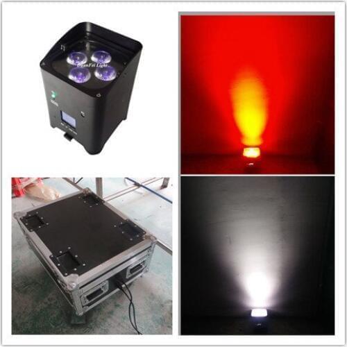 6pcs with charging flycase 4x18w 6in1 led par battery wireless uplighting par led rgbwa uv 18w