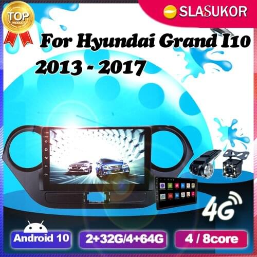 6+128G Android auto For Hyundai Grand I10 2013 2014 2015 2016 2017 4G RAM Video Player Navigation Car GPS DVD Cable No 2 din