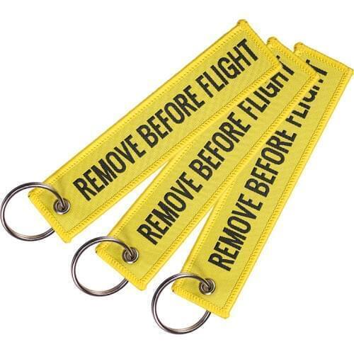 Luggage Tag Remove Before Flight Embroidery Keychains Travel Accessories Fashion Bag Tags Keyring