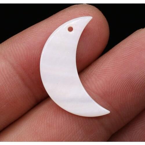 Natural Freshwater Shell Moon Charms White Shell Moon Loose Beads 10pcs/lot For DIY Natural Earrings Jewelry Making Accessories