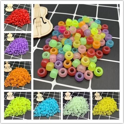 50pcs 6x9mm Glow Loose Beads Bracelet Accessories Children Gift DIY Bracelet Earrings Charms Necklace Beads For Jewelry Making